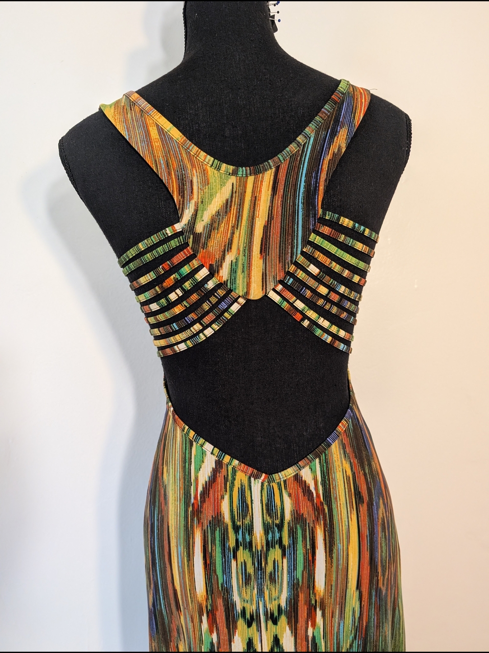 Multi-Color Patterned Cutout Maxi Dress - Picture 9 of 13